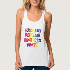 Sei du Alphabet Funny Rainbow Typografie Tank Top