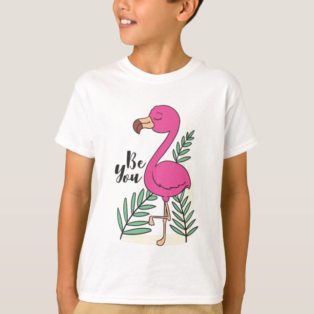 Sei du Flamingo Funny Niedlich T-Shirt (Vorderseite)