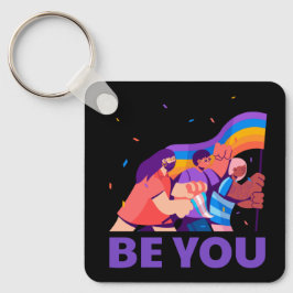 Sei du. LGBT+Stolz. Rainbow-Flag-Schlüsselanhänger Schlüsselanhänger