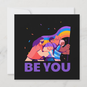 Sei du. LGBT+Stolz. Regenbogenflagge Karte