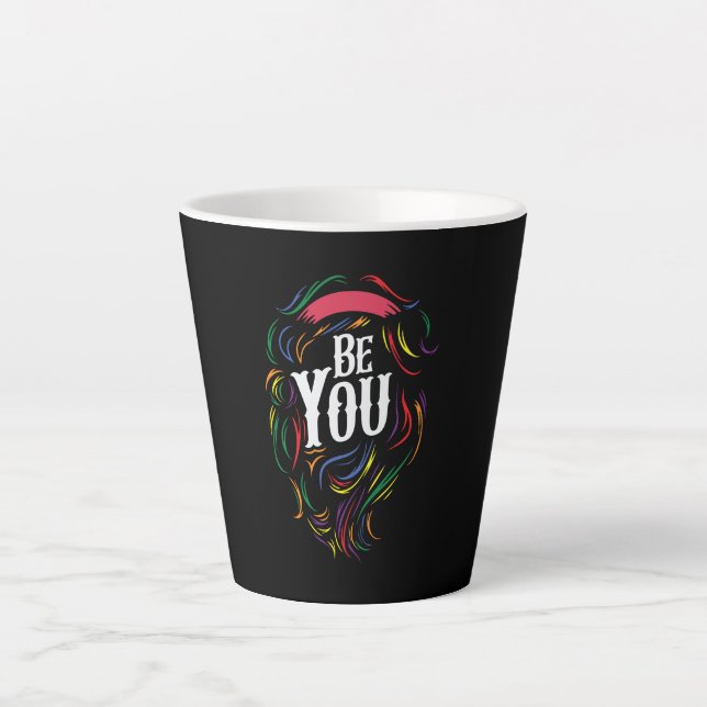 Sei du | LGBTQ | Regenbogen | GAY PRIDE Milchtasse (Vorderseite)
