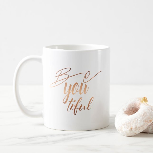 Sei du schöne Script Copper Letters Kaffeetasse (Mit Donut)
