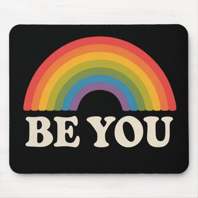 Sei du schwul lesbischer Pride LGBTQ Ally Rainbow  Mousepad (Vorne)