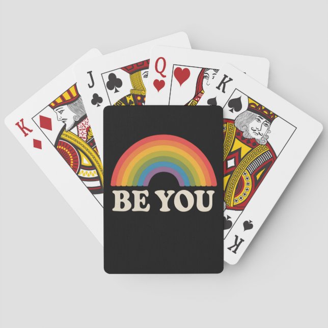 Sei du schwul lesbischer Pride LGBTQ Ally Rainbow  Spielkarten (Rückseite)