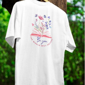 Sei du selbst Boho Wildblume und Buch T-Shirt