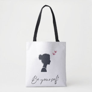 Sei du selbst - Minimalistische Mädchensilhouette- Tasche