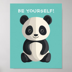 "SEI DU SELBST!" Panda Bär, Deine Nachricht/Name, Poster