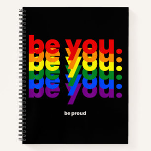 Sei du selbst, sei stolz LGBTQ Stolz Regenbogen Le Notizbuch