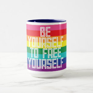 SEI DU SELBST, UM DICH ZU BEFREIEN REGENBOGEN TASSE