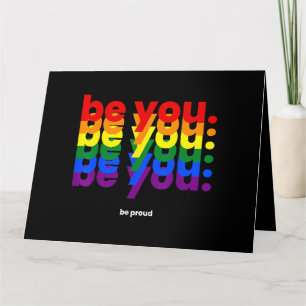 Sei du stolz auf LGBTQ Pride Rainbow Lesbian Gay L Karte