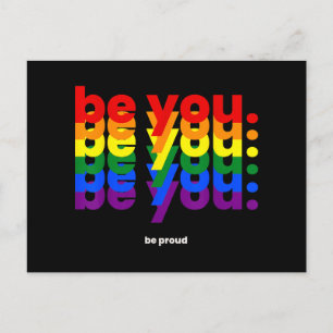 Sei du stolz auf LGBTQ Pride Rainbow Lesbian Gay L Postkarte