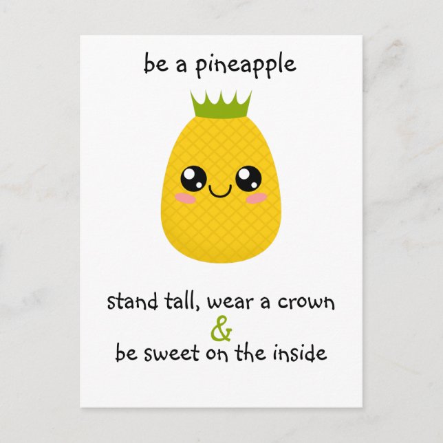 Sei ein Ananas Motivierend Postkarte (Vorderseite)