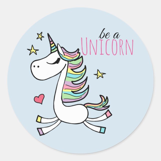 Sei ein Einhorn-3"-Aufkleber (Blatt 6) Runder Aufkleber (Vorderseite)