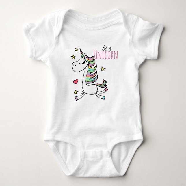 Sei ein Einhorn Baby Jersey Bodysuit Strampler (Vorderseite)