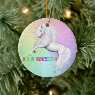Sei ein Einhorn Keramik Ornament
