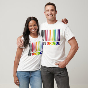 Sei ein einzigartiger Bar Code-LGBT-Stolz T-Shirt