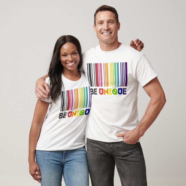 Sei ein einzigartiger Bar Code-LGBT-Stolz T-Shirt (Unisex)