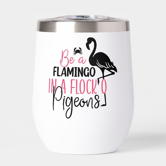 Sei ein Flamingo in einer Flock von Tauben-27308 (Vorderseite)