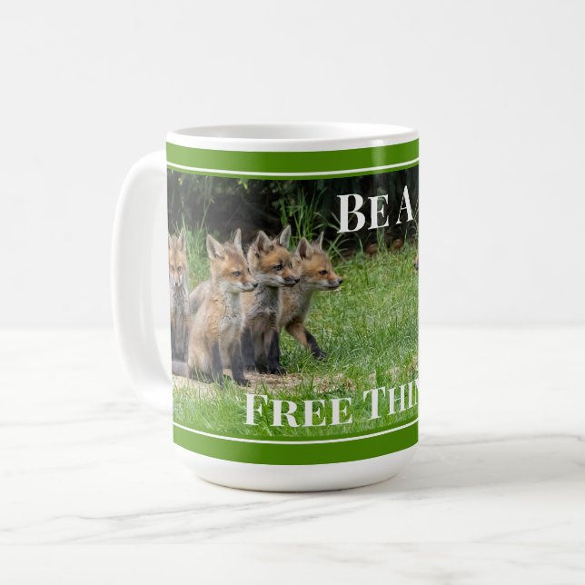 Sei ein freier Denker Kaffeetasse (Vorderseite Links)