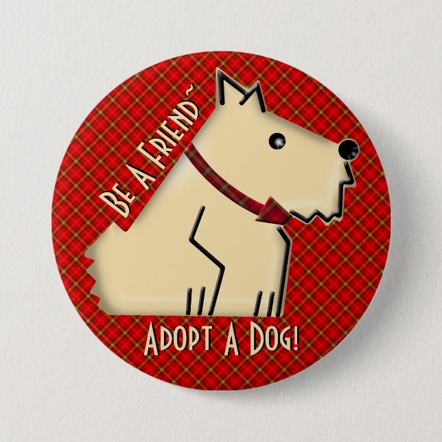 Sei ein Freund - Adoptier einen Hund! (Personalisi Button (Vorderseite)