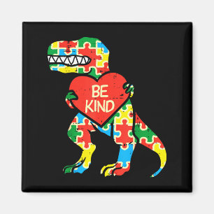 Sei ein freundliches Herz Puzzle Trex Dinosaurier Magnet