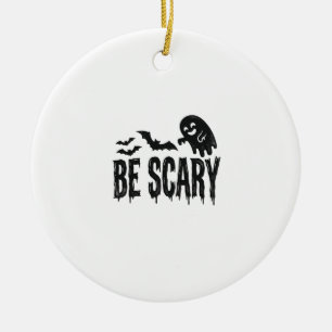 Sei ein gruseliger Vintage-Geisterfledermaus-Hallo Keramik Ornament