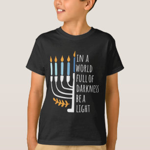 Sei ein Licht Frohes Chanukka Menora jüdisches Ges T-Shirt