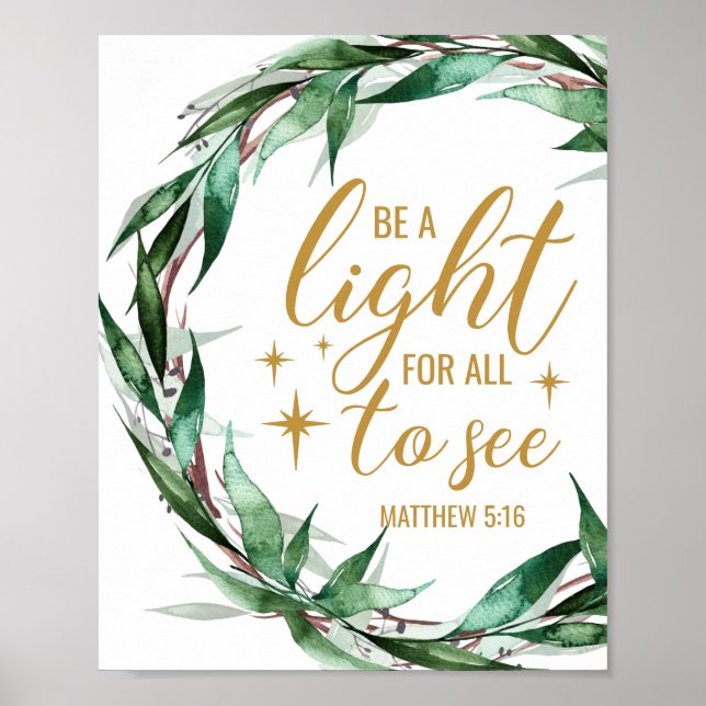 "Sei ein Licht für alle" Christlich/Bibelposte Poster (Vorne)