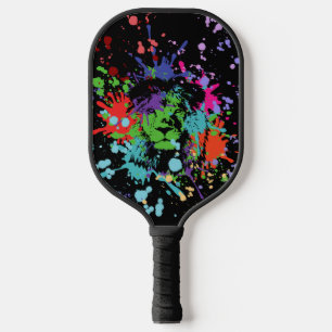 "Sei ein Löwe" ein schwarzes Paint Pickleball Padd Schläger