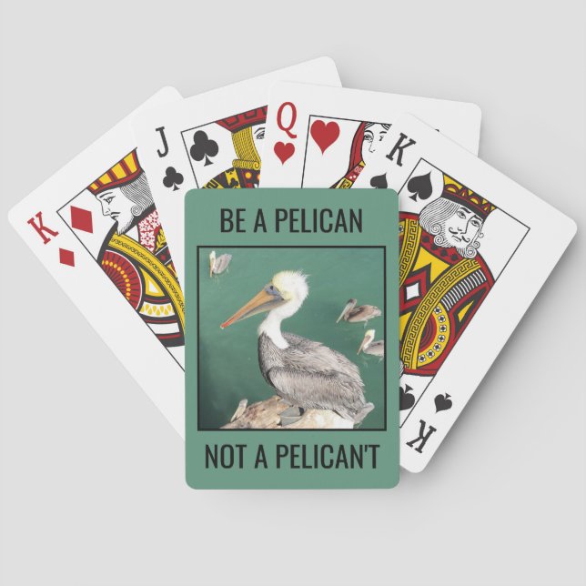 Sei ein Pelikan, kein Pelikan. Spielkarten (Rückseite)