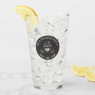Sei ein Puzzle-Elf - Wasserflasche / Trinkbecher Glas