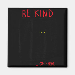Sei eine Art Wilde Lustige Schwarze Katze Spiegel  Magnet