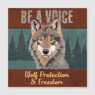Sei eine Stimme - Wolf-Schutz und Freiheit Magnetkarte