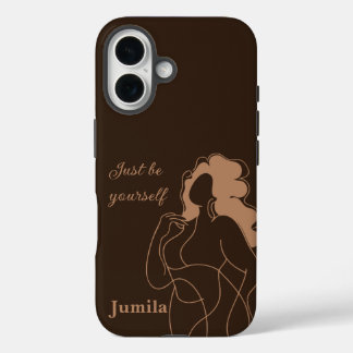 Sei einfach du selbst, Oneline Art, personolisiert iPhone 16 Hülle