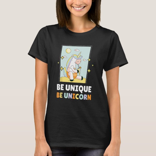 Sei einzigartig sein Einhorn 2 T-Shirt (Vorderseite)