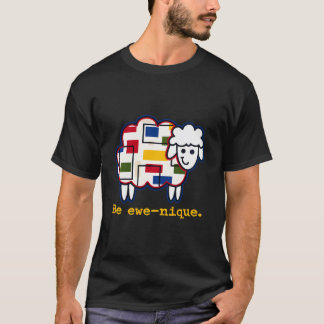 Sei Ewe-Nique Baseball Modern Geometric Art Sheep T-Shirt