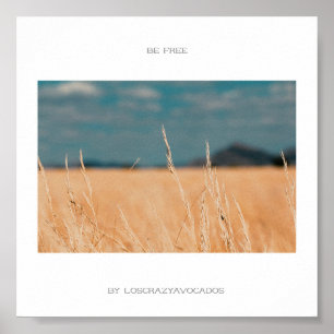 Sei frei Savannah Goldgras Afrika Poster