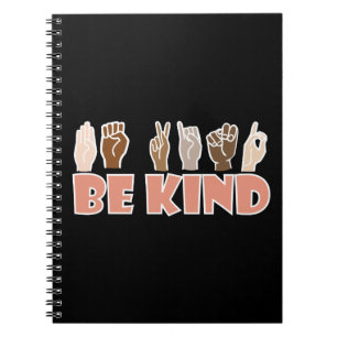 Sei freundlich ASL American Sign Language Notizblock