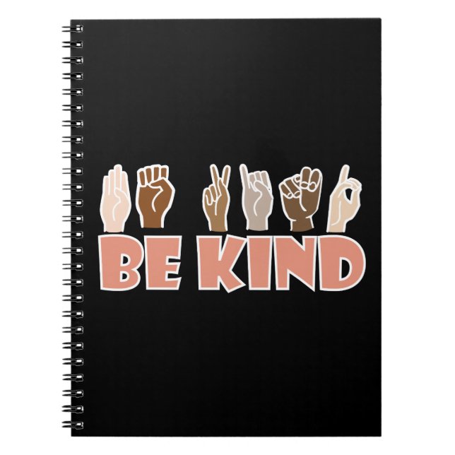 Sei freundlich ASL American Sign Language Notizblock (Vorderseite)