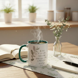 Sei freundlich minimalistisch botanisch tasse