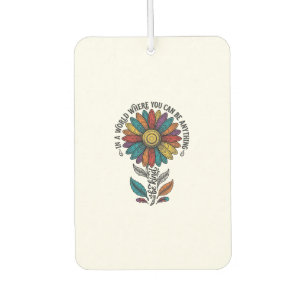 Sei freundlich Regenbogen-Blumen-Vintage-Stickerei Autolufterfrischer