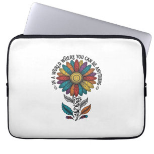 Sei freundlich Regenbogen-Blumen-Vintage-Stickerei Laptopschutzhülle