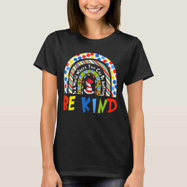 Sei freundlich Regenbogen Grinc T-Shirt (Vorderseite)