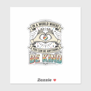 Sei freundlich Regenbogen Herz Hände Vintage-Shirt Aufkleber