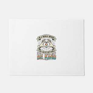 Sei Freundlich Regenbogen Herz Hände Vintage-Shirt Fußmatte