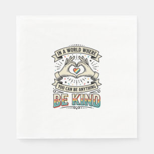 Sei freundlich Regenbogen Herz Hände Vintage-Shirt Serviette