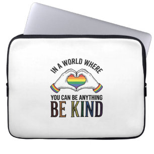 Sei Freundlich Regenbogen Herz Hände Vintage Vekto Laptopschutzhülle