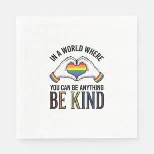 Sei Freundlich Regenbogen Herz Hände Vintage Vekto Serviette