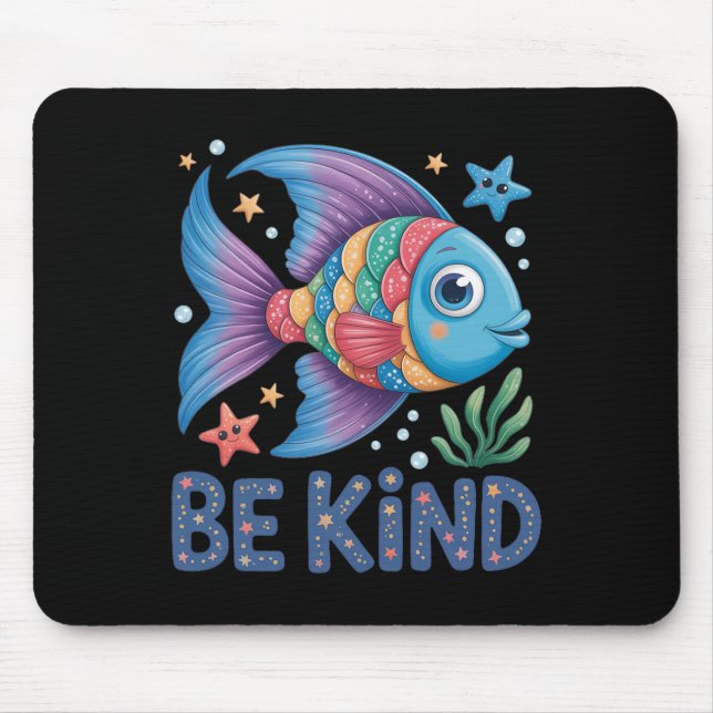 Sei freundlich Regenbogen Schuppen Fisch Lehrer Le Mousepad (Vorne)
