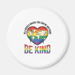 Sei freundlich Welt Herz Regenbogen Vektor T-Shirt Magnet
